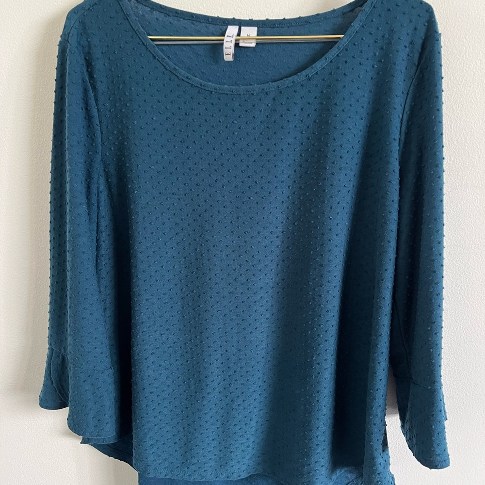 Elle Teal Long Sleeve Top